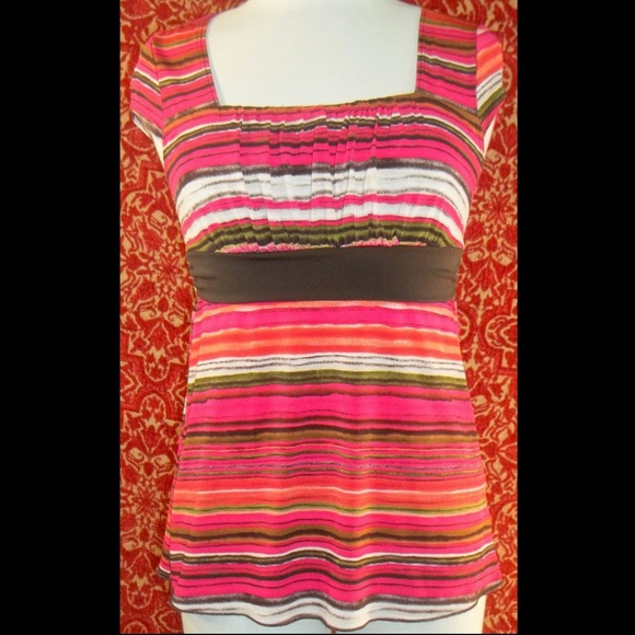 I.N. SAN FRANCISCO pink striped blouse S 💥 - Picture 2 of 6